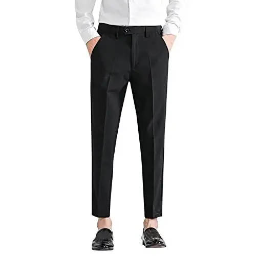 Produktbild: Business Hose Herren grau Anzughosen für Herren Regular fit Schlafanzug Hose Herren Anzughose mit Bundfalte Herren Chino Hosen Stretch männer Business Hose Gummizug