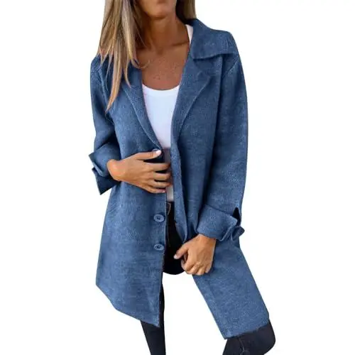 Produktbild: Generisch Strickjacken Damen Sale, Sale Damen Bekleidung, Übergangsjacke Damen Große Größen Mittellang Langarm Jacke Strickjacke Festlich Damen, Damen Strickjacken Sale