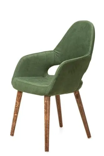 Produktbild: Stuhlmann Stühle - Stuhl Winston 747B - Esszimmerstuhl, Küchenstuhl, Polsterstuhl, Wohnzimmerstuhl in grün mit Holzbeinen