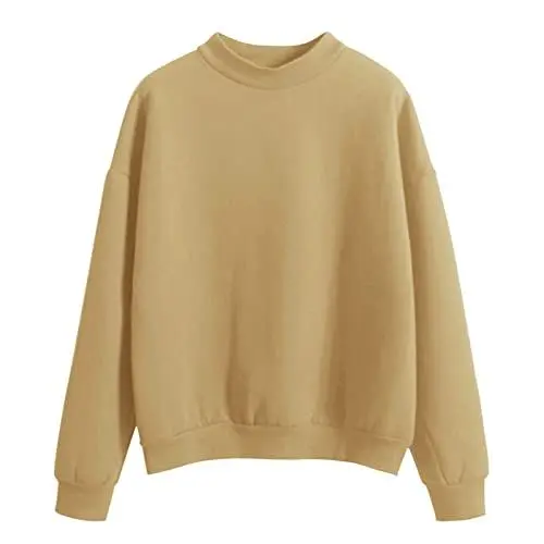Produktbild: Generisch Sweatshirt Damen, Oversized Pullover, Rundhals Y2k Hoodie, Einfarbige Langarm Basic Oberteile, Locker Große Bequem Tops Frauen, Lässiges Sweatjacke Pulli, Übergangs Hoody Oberteile Pullover