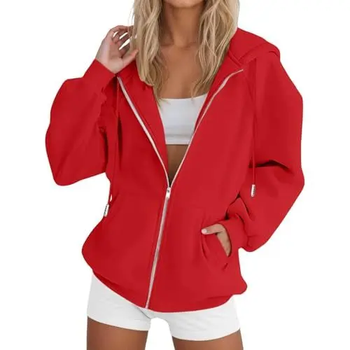 Produktbild: Generisch Sweatshirt Jacke warm Rot M