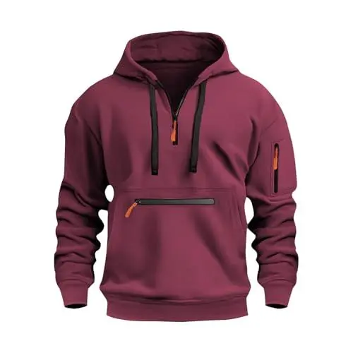 Produktbild: Generisch Tactical Sweatshirt Herren Hoodie 1/4 Zip mit Reißverschluss Multifunktionelle Tasche Workout Gym Männer Mode Outdoor