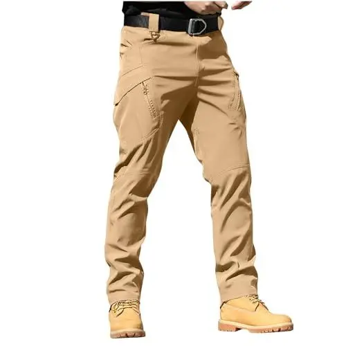 Produktbild: Generisch Taktische Hose Herren Baumwolle Cargohose Militär Tactical Hose Sommer Cargo Jeans Outdoor Arbeitshosen Männer Leichte Wanderhose Atmungsaktiv Große Größen Outdoorhose Braun L