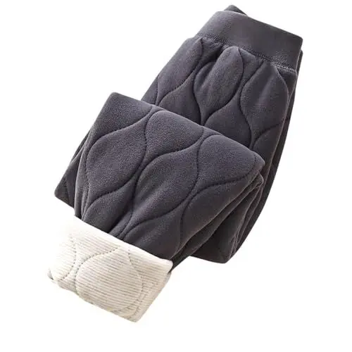 Produktbild: Generisch Thermoleggings Jungen Leggings Baumwolle Hosen Gefütterte Hose Thermohose Thermounterwäsche Jogginghose Sweathose Freizeithose Thermo Trainingshose Einfarbig Sporthose Grau,140