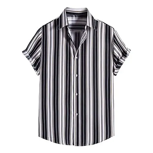 Produktbild: Generisch Trachtenhemd Herren modern Herren Hemden schwarz Slim fit Kurze Hosen mit Hemd Herren Set Sommer Hemden Herren karriert Baumwolle Karierte Hemden Herren schwarz stehkragenhemd schwarz