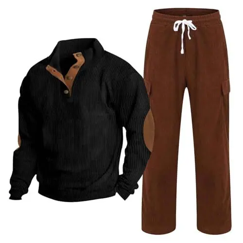 Produktbild: Generisch Trainingsanzug Freizeitanzug für Herren Cooler Zweiteiler für Freizeit Sport Fitness Studio Jogginganzug Herren Baumwolle 3XL Bequeme Hose Herren Stretch Herren Anzug Slim Fit Sportlich