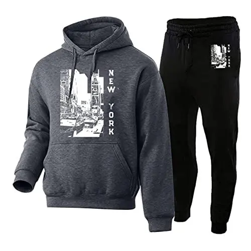 Produktbild: Generisch Trainingsanzug Freizeitanzug für Herren Cooler Zweiteiler für Freizeit Sport Fitness Studio Trainingsanzüge Herren Übergröße Jogginghose Herren Langgröße Herren Anzugjacke Sakko Grau