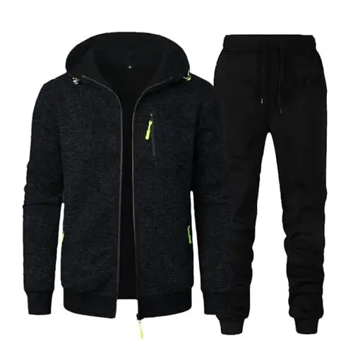 Produktbild: Generisch Trainingsanzug Freizeitanzug für Herren Cooler Zweiteiler für Freizeit Sport Fitness Studio Trainingsanzüge Herren Übergröße Trainingsanzug Herren Warm Schwarze Anzughose Herren Slim Fit