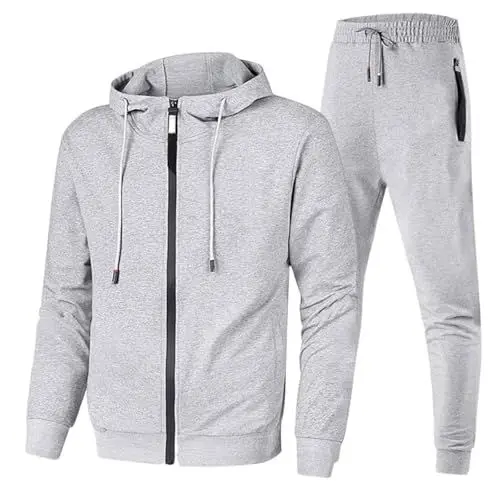 Produktbild: Generisch Trainingsanzug Herren Sportanzug Jogginganzug Männer Langarm Anzug Fitness Sporthose Freizeitanzug Herren Hausanzug warm Herren Baggy Sweatpants mit Taschen sportsachen Herren Set