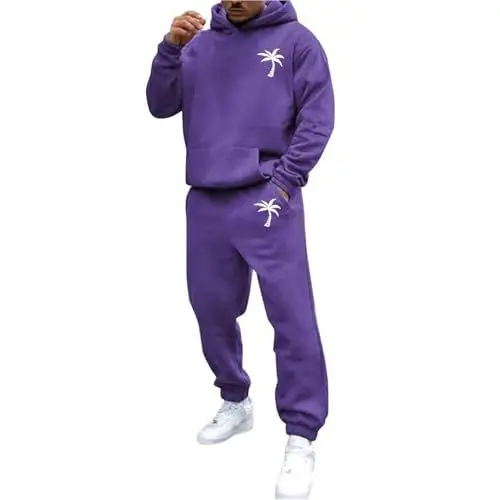 Produktbild: Generisch Trainingsanzug Herren mit Fleece Gefütterte Baumwolle Freizeitanzug Kapuzenpullover und Jogginghose Präsentationsanzug Herren Kragen Pullover Herren Herren Anzugjacke Sakko Grau