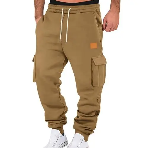 Produktbild: Generisch Trainingshose Herren Lang Jogginghose Baumwolle Freizeithosen Sporthose Trainingshose Weites Bein Hose Freizeithose Mit Reißverschlusstaschen,Lang Jogginghosen Winter Sweat Pants