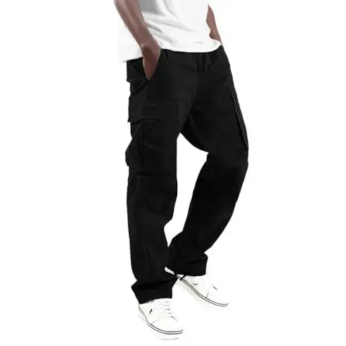 Produktbild: Generisch Schwarze Cargohose männer Wanderhose Herren Winter lang Kurze Zunfthose Herren Cargohose Herren Baggy XXL breite Jogginghose männer 12-13 männer Cargo Jogginghose Herren 5XL