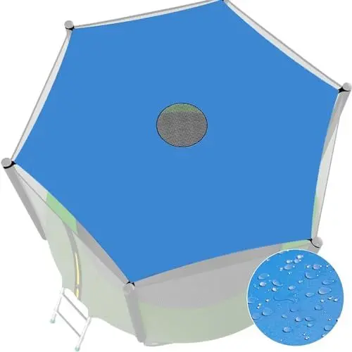Produktbild: Generisch Trampolin-Sonnenschutz Trampolin-Abdeckung Für 6，8， 10，12，14，16 Fuß Trampolin Überdachung Abdeckung Reißfest & UV-beständig Outdoor Trampolinschutz Abdeckplane (Größe : 6ft)