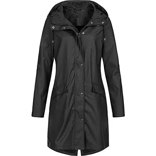Produktbild: Generisch Trenchcoat Damen Softshelljacke Winterjacke Lang Steppmantel Leicht Herbst Winter FrüHling Jacket mit Kapuze Blouson Lange Jacken Kapuzenpullover Windbreaker Elegant Outwear Wanderjacke