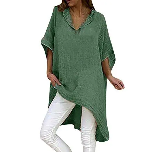 Produktbild: Generisch Tunika Damen elegant Pailletten Oberteil Festliche Bluse 3/4 arm Sommer blusen Damen leicht mit Spitze Damen Tshirt schwarz weiß ärmellose blusentops musselin Hemd Damen Kurzarm