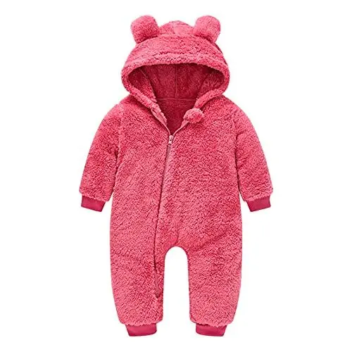 Produktbild: Generisch Wachsjacke Wachs Säuglingsbaby-mit Kapuze Warmer Bärn-Schneeanzug-Dicker Mantel-Overall-Mantel&Jacke Perlenschmuck Damen (Red, 18-24 Months)