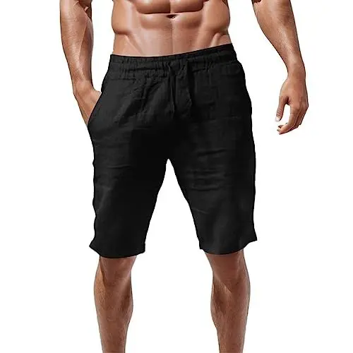 Produktbild: Generisch Wanderhose Men Sommer Leinenhose Herren schwarz lang Yoga Hosen bunt Leinenhose Herren lang braun Leinenhose Herren weiß Leinenhose Men schwarz Yoga Hosen Herren Baumwolle