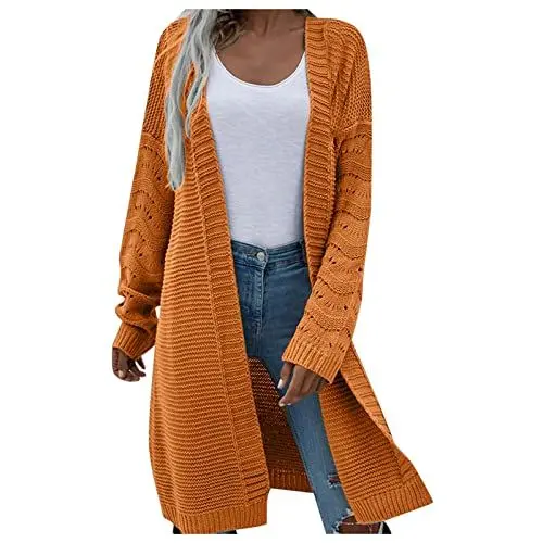 Produktbild: Generisch Warehouse Deal, Damen Sale, Damen Jacke Übergang Herbstjacke Damen-Strickjacke Mittlerer Länge Stil Strickjacke Mantel Und Winter Kleid Enger Compatible With Machen Spange, Must Have
