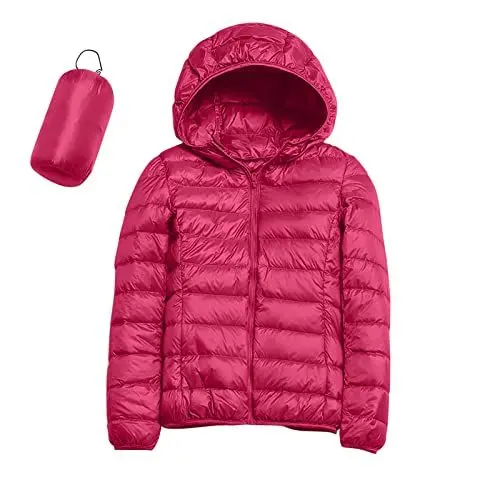Produktbild: Women Grau Daunenjacke Damen Teddy Umstandsjacke Frauen Warme Wasserdichte Leichte Jacke Mit Kapuze Winddichter Wintermantel Mit Recycelter Isolierung Women Softshell Wasserdichter (Hot Pink, XL)