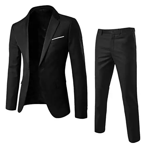 Produktbild: Generisch 1 Euro Artikel, Anzug Herren 2 Teilig Slim Fit Sakko Blazer Anzug Set Modern Party Suits Festliche Anzüge Formal Schnitt Hochzeit Sakko Business Smoking, Outlet Angebote
