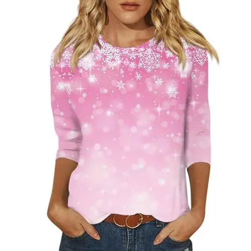Produktbild: Generisch Weihnachtsmotive Weihnachtsmotiven Weihnachtspulli Damen Weihnachten Kleidung Damen Weihnachtspulli Damen Lustig Pullover Weihnachten Weihnachts Sweatshirt Damen Weihnachtspullover Pink M