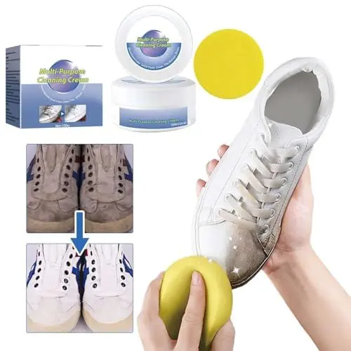 Produktbild: Generisch Weisse Schuhe Reinigungs Creme, 2024 Multifunktional weiße Schuh Reinigungscreme mit Wischschwamm für Sneaker Reiniger Weiß, Weiße Schuhcreme Sneaker Reiniger für alle Oberflächen B