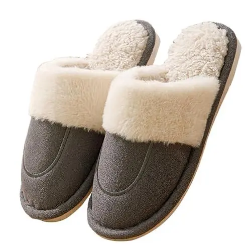 Produktbild: Generisch Winter Hausschuhe Für Damen Warme Hausschuhe Women'S Beach Sandals Hollow Casual Slippers Flat Shoes Sandals Lammfell Hausschuhe Herren Filz Hausschuhe Damen (Grey, 42)