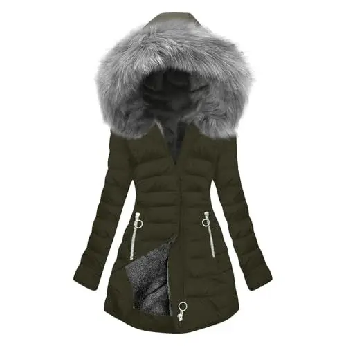 Produktbild: Generisch Winter Steppmantel Damen Softshellmantel Winterjacke Schwarz Long Jacket For Women Jacke mit Teddyfutter Steppjacke Lang Multi M
