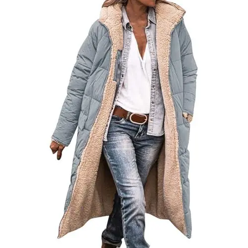 Produktbild: Dicke Winterjacke Damen Fleece Jacke Funktionsmantel Damen Softshell Jacke Damen Softshelljacke Damen Schwarz Damen Softshelljacke Wasserdicht 2In1 Jacke Teddy Jacken Blouson Jacke Damen