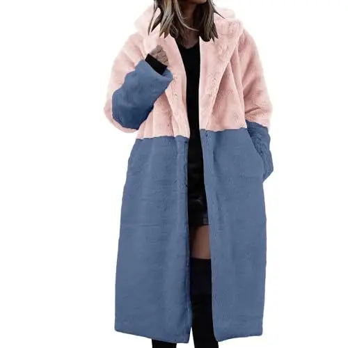 Produktbild: Generisch Wintermantel Damen Parka Damen Herbst Übergangsmantel Damen Herbst Herbstmantel Damen Damen Mantel Gehrock Damen Damen Wollmantel Damen Mantel Damen Wintermantel Mantel Damen Rosa 3Xl