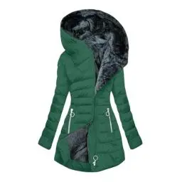 Produktbild: KOG Winterjacke Damen Daunenjacke Elegante Wintermantel Baumwolle Einfarbige Oberteile übergangsjacke Gutschein Blusenjacke Fashion Kapuzenmantel Frauen Fleecepullover Sale Damen Grün XL