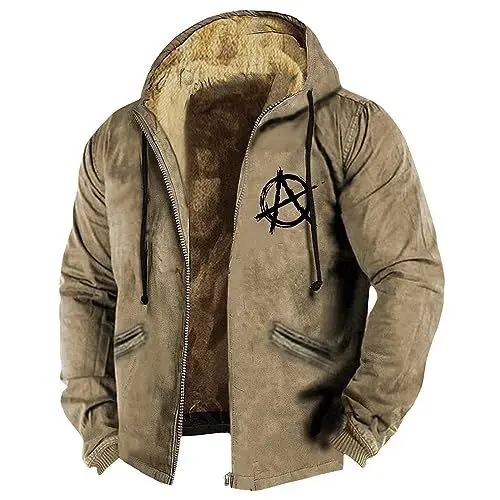 Produktbild: Generisch Wollmantel Herren Winter Men'S Jackets Hoodie Unisex Männer Winterjacke Mantel Jacke Herren Ski Jacken Herren Herren Winter Mantel Khaki Xxl