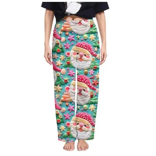 Produktbild: Generisch Womens Pyjamas Winter Matching Pyjamas Weihnachten Baumwolle schlafhosen Damen kurz Pyjama Frauen lustig Pyjama Hose Damen lang kariert Pyjama Damen kurz Baumwolle Katze