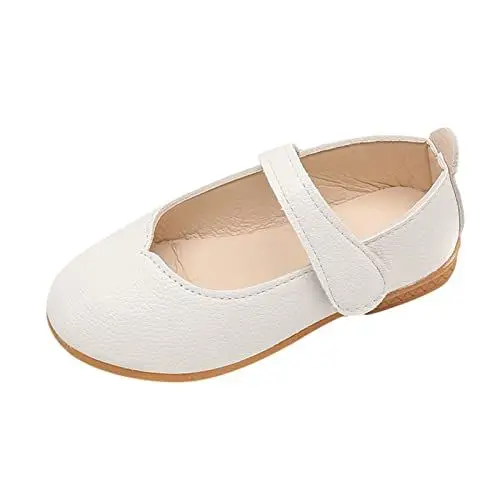 Produktbild: Generisch - und Herbstmode, niedlich, Mädchen, Freizeitschuhe, runde Kappe, einfarbig, weiß, flacher Boden, leicht, bequem Winterstiefel Junge 34 (White, 24 Toddler)