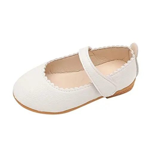 Produktbild: Generisch - und Herbstmode, süße Mädchen, Freizeitschuhe, runde Kappe, einfarbig, flacher Boden, leicht, bequem, Hakenschlaufe Winterstiefel Kinder 34 (White, 32 Big Kids)