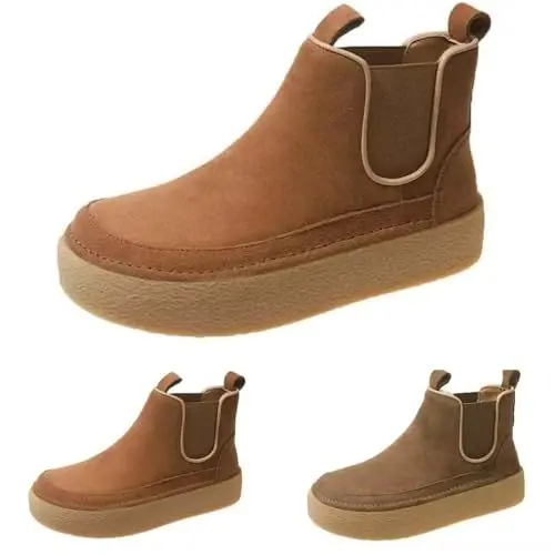 Produktbild: Generisch meine bestellungen anzeigen Stiefeletten Damen Retro Runde Zehe Damen Winterstiefel Unisex Flach Rutschfeste Laufsohle Stiefel D meine bestellungen anzeigen 1 euro artikel