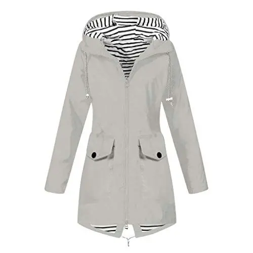 Produktbild: Generisch todays deals, Regenjacke Damen Wasserdicht Atmungsaktiv Winddichter Regenmantel Übergangsjacke Kapuze Windbreaker Trenchcoat 2024 Windjacke, bügeleisen black friday