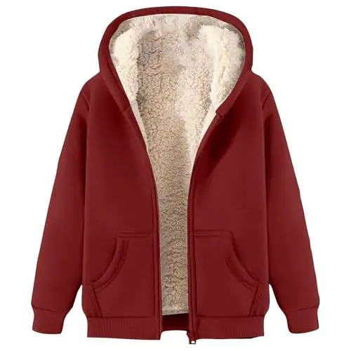 Produktbild: Generisch black friday angebote 2024, Winterjacke Herren Fleecejacke Warme Gefütterte Jacke Männer Mantel mit Reißverschluss Herren Winddicht Wintermantel Sweatjacke, winterjacke damen sale