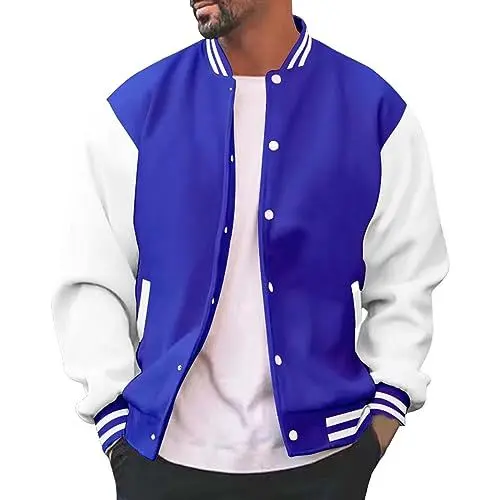 Produktbild: Generisch bomberjacke herren Sweatjacke Herren Jacke Winterjacke Mit Multi Taschen Winter Rundhals Softshelljacke Button Blouson Farbblock Warm Bomberjacke Bequem Fit Übergangsjacke