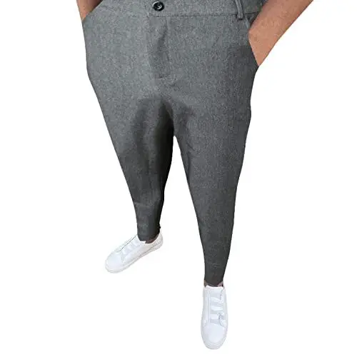 Produktbild: Generisch braune Chino Hose Herren Herren Hose grau elegant Stoff Herren Chino Hose Slim fit Wollhose Herren Anzug Chino Hose männer kariert 3XL Elegante Herren Hose mit Gummizug