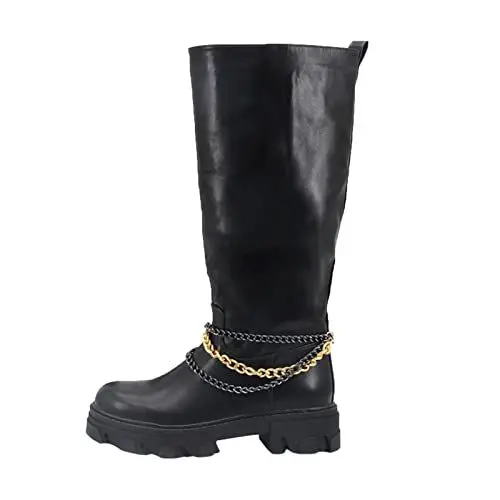 Produktbild: Generisch damen sandalen saleCowboystiefel Damen Casual Langschaft Boots Winterschuhe Flach Rutschfeste Laufsohle Elegant Klobiger Blockabsatz schuhe sale marken