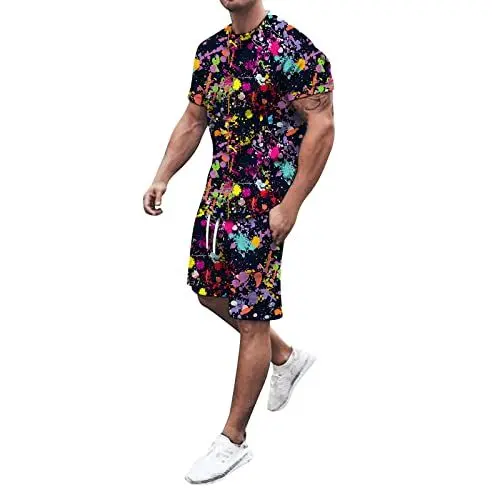 Produktbild: Generisch Freizeitanzug Herren kurzgröße 27 Herrenanzug 2-teilig leinen Anzug Herren 3 teilig nofs Jogginganzug Herren Tracksuit Herren Set nofstracksuit grau Herrenanzug blau Baukasten