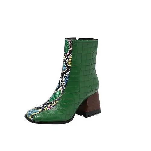 Produktbild: Generisch gratis artikel 0 euroWinterstiefel Damen Einfarbige Mid Calf Cowboy Stiefel Damen Flach Rutschfeste Laufsohle Casual Spitze Zehe Klobiger Blo 10 euro artikel