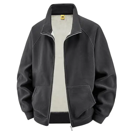Produktbild: Generisch jacke Fleecejacke Herren Jacke Herren Sweatjacke Blouson Einfarbiger Fleece Softshelljacke Mit ReißVerschluss Winter Warm Rundhals Bomberjacke Bequem Fit übergangsjacke revolution race