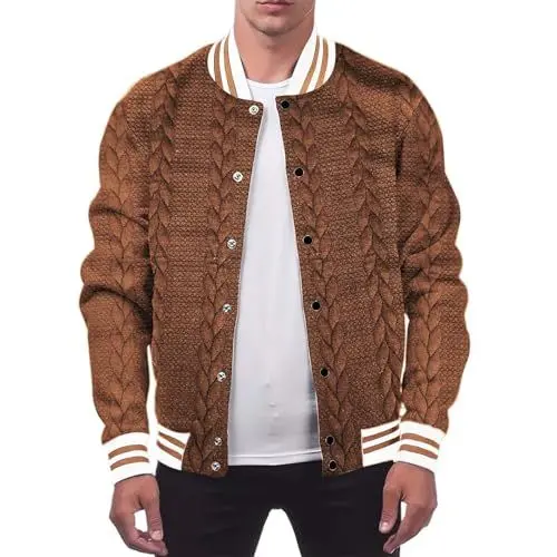 Produktbild: Generisch jacke Sweatjacke Herren Jacke Winterjacke Herren Mit Multi Taschen Winter Rundhals Softshelljacke Button Blouson Farbblock Warm Bomberjacke Bequem Fit Übergangsjacke revolution race