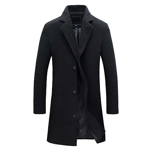 Produktbild: Generisch jacke herrenTrenchcoat Herren Jacke Wintermantel Herren Mit Multi Taschen Einfarbiger Winterjacke Mit Button Winter Warm Ohne Kapuze Windjacke Fleece Bequem Fit Softshelljackesteppjacke