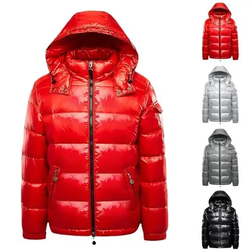Produktbild: Generisch winterjacke Winterjacke Warm Kurz Daunenjacke Winter Puffer Jacke Gepolsterte Daunenmantel Steppjacke Leicht mit Kapuze Outdoor Wintermantel Steppmantel softshellmantel damen