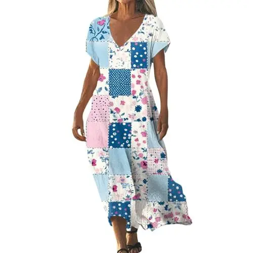 Produktbild: Generisch leinenkleider leinen Strandkleider Beach Kleid Damen leicht und luftig lang Sommer Beige L