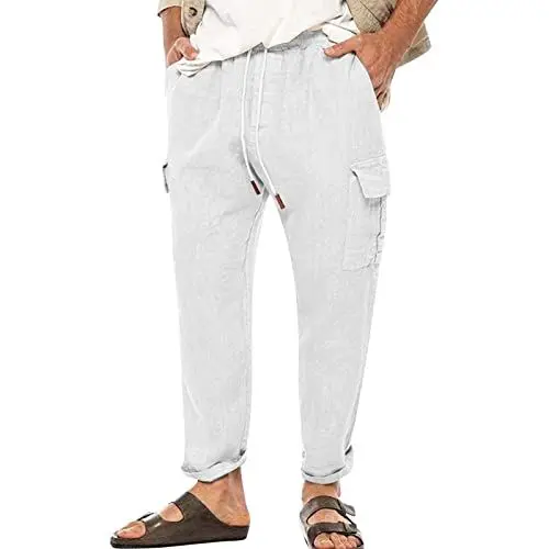 Produktbild: Generisch männer Wanderhose Sommer jagdhose Herren Sommer yogahose Herren lang Leinenhose Herren schwarz Wanderhose Men Sommer Zip Off 3/4 Zip Off Hose Herren Sommer Yoga Hosen
