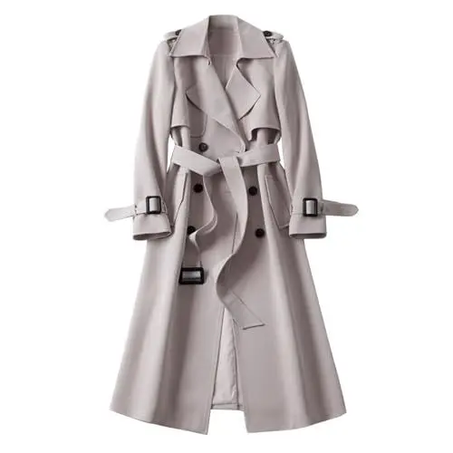 Produktbild: Generisch mantel damen schwarz lang Trenchcoat Lang Wintermantel Winddichter Windjacke Zweireiher Jacke Übergangsmantel Klassische Mantel Herbst Frühling Frauenmantel Damenmantel jacke